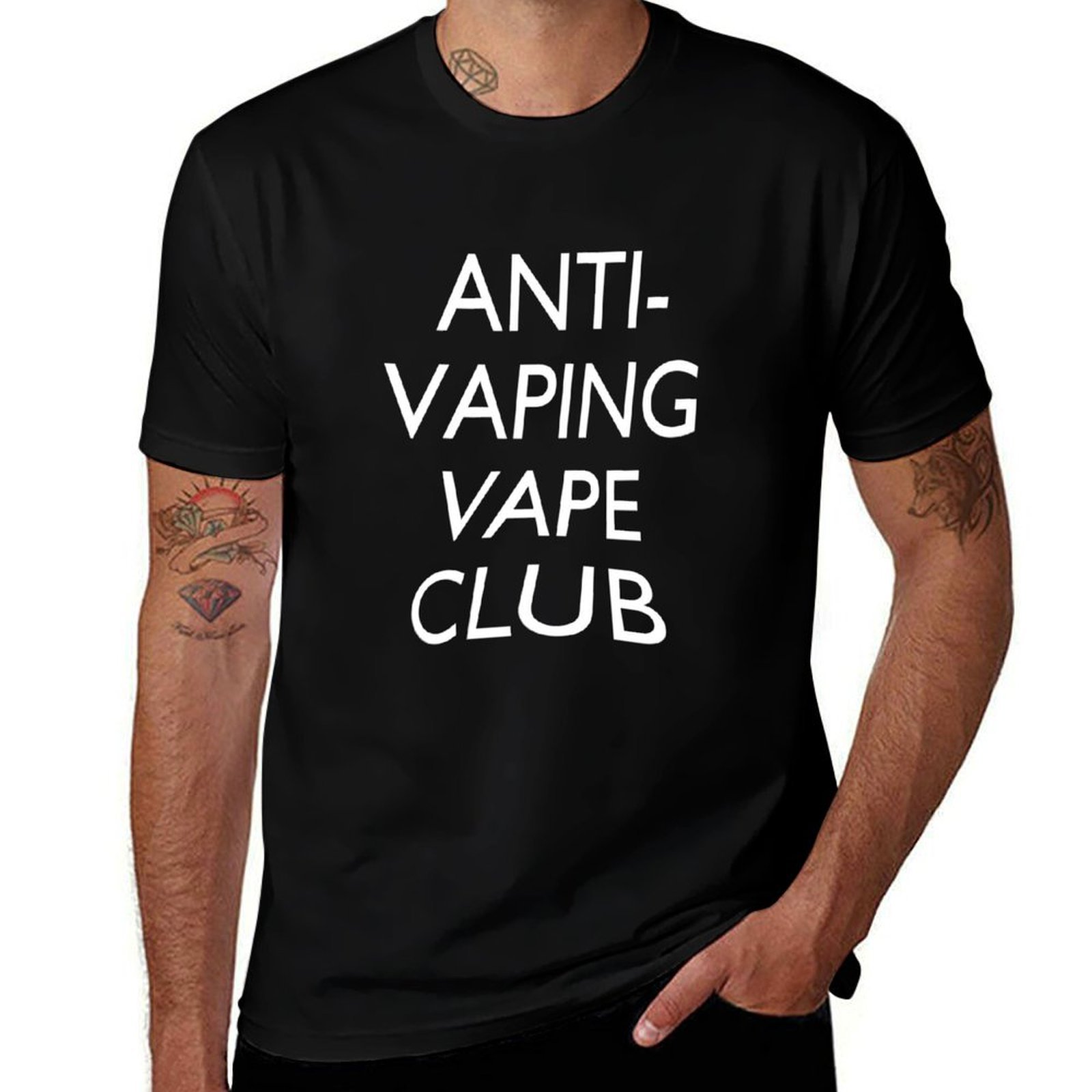 Quick Vape - Koszulka Anti-Vaping Vape Club Sportowa, codzienna,